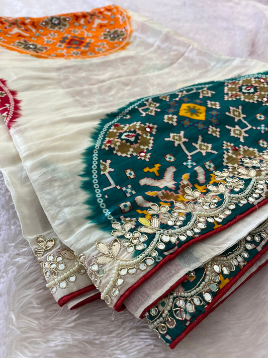 Bandhini Gota Work Gajji Silk Saree