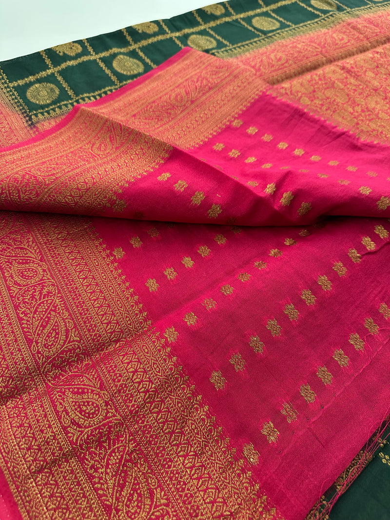 New collection in South Cotton Silk sarees for Varmahalaxmi with contrast matching blouse piece🌹-AU3