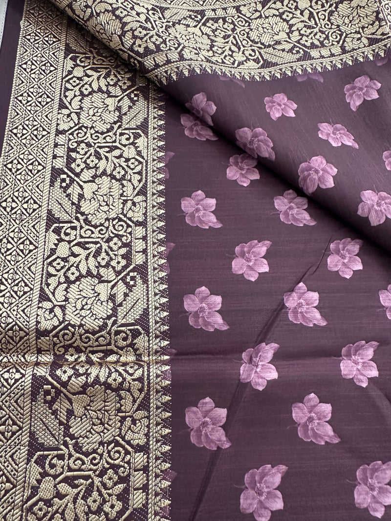 Kalamkari Printed Crape-JU14