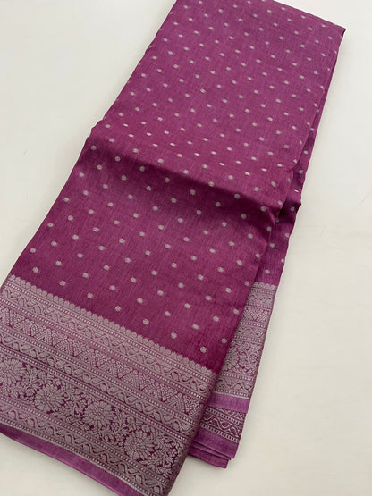 Ju9 Banarasi Crepe Silver