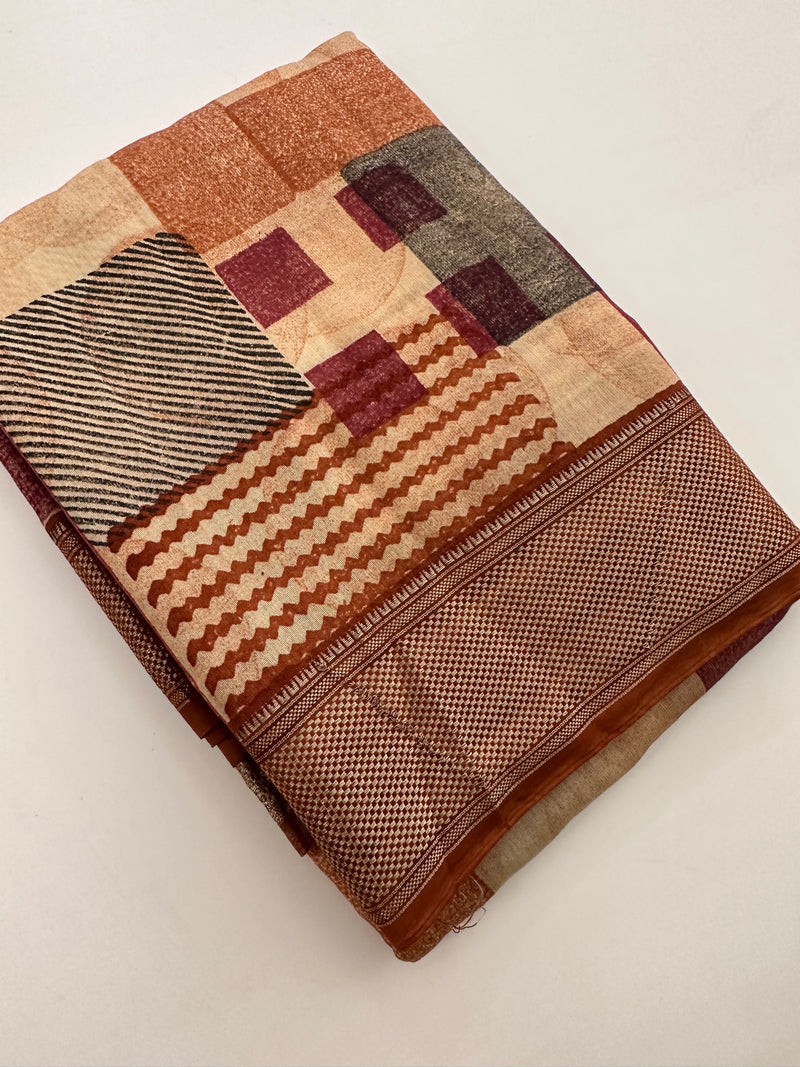 Printed Chanderi Fancy Saree-JU31