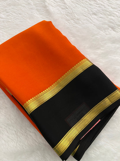 AP22 80 gsm pure Mysore crape silk saree