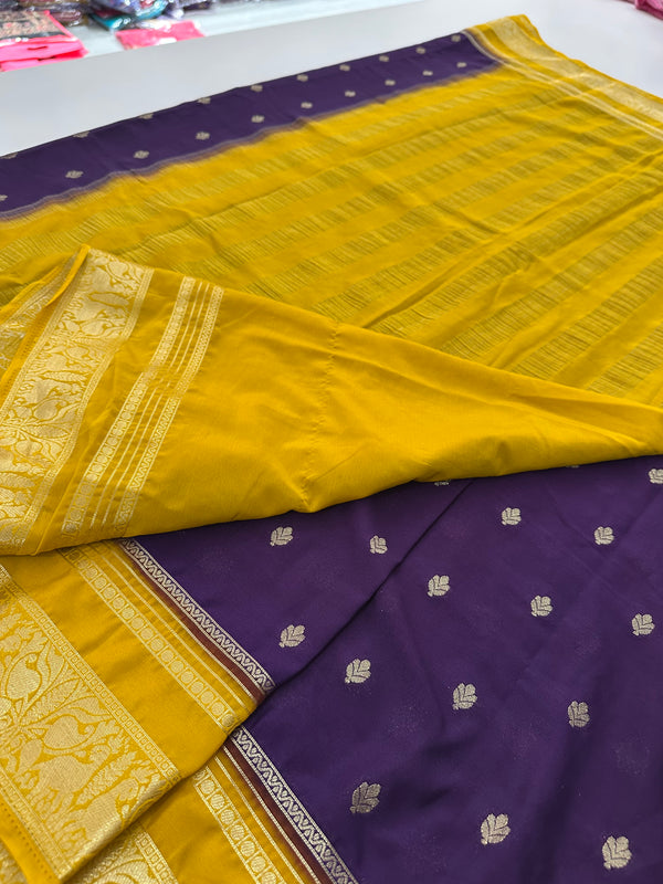 Semi Mysore Crape saree-AU13