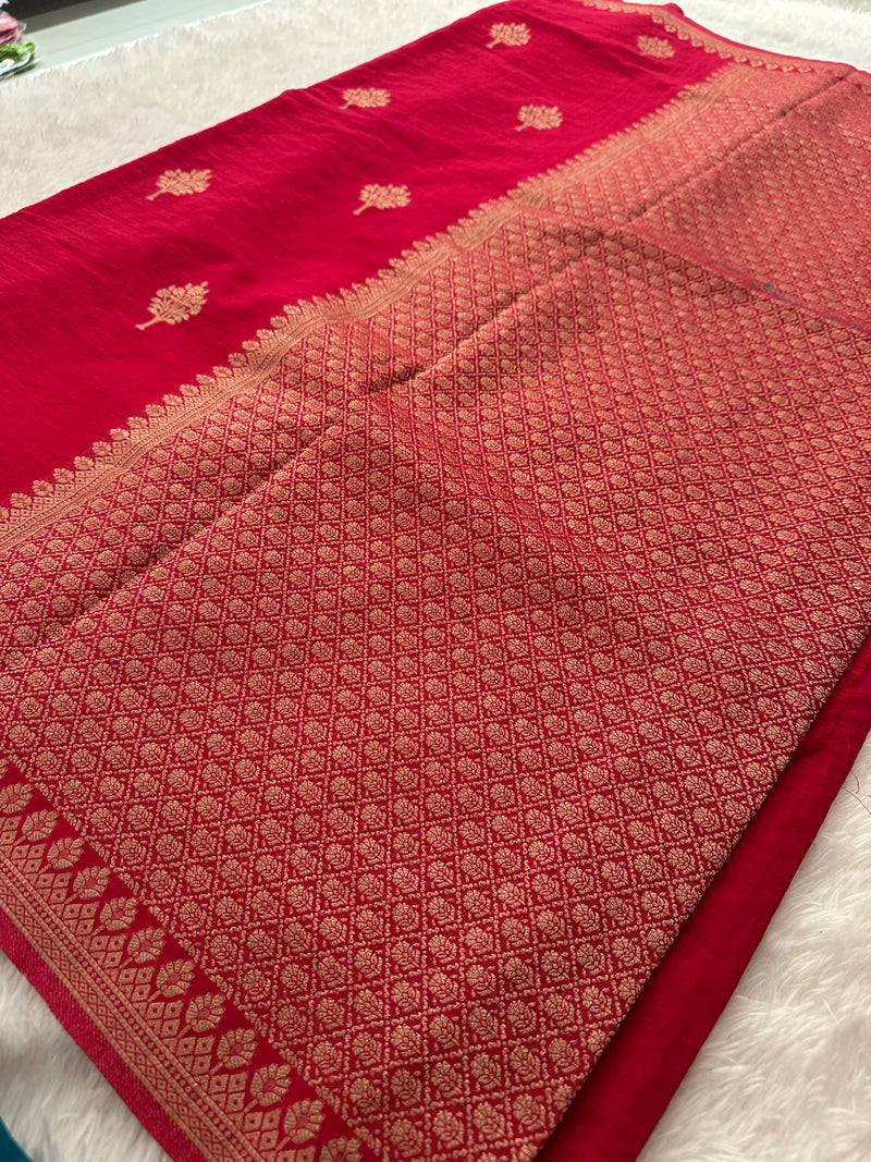 Linen Fancy Sarees,, Comes with small border and self blouse piece 🌹AU18