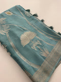 Pure Banarsi Crepe Silk Saree,, silver and gold weaving all over 🌹-AU15