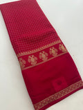 Garuda Bentex Border With Small Checks Pattern in Semi Mysore Silk Saree
-J29