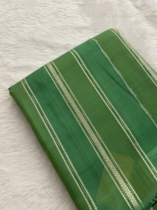 DESIGNER PARTYWEAR SAREE WITH CONTRAST BLOUSE-PISTA X BOTTLE GREEN