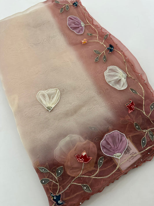 Faded Organza work Fancy appliqués -M24