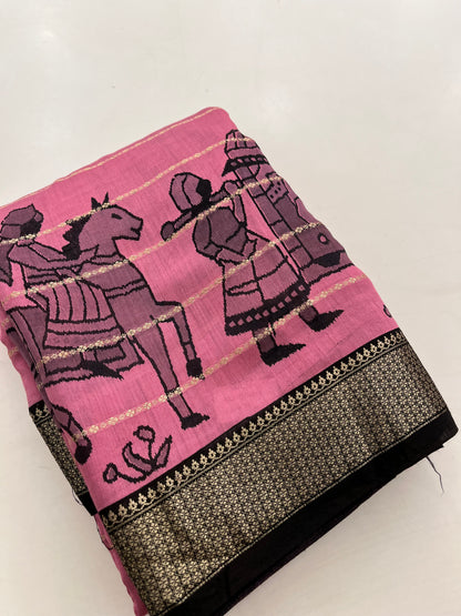 Rajasthan folk print fancy saree