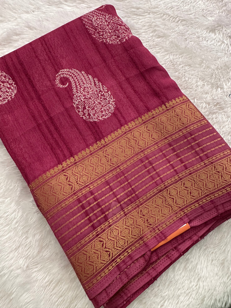 Tussar Crape Saree-JU9