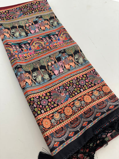 Kalamkari Tussar Printed-M26