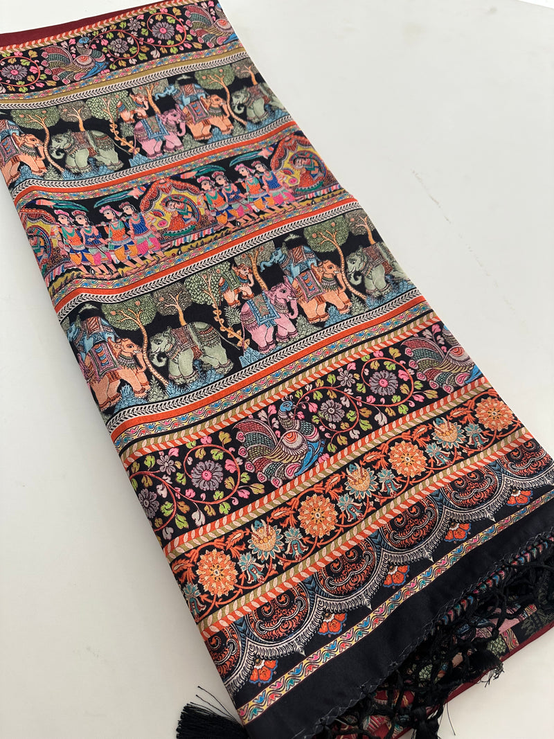 Kalamkari Tussar Printed-M26