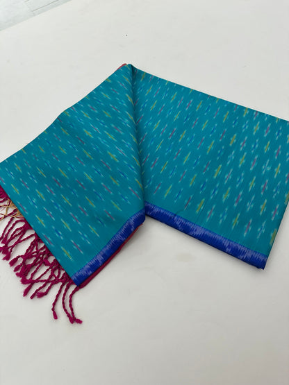 Ikkat Pochampalli Pure Soft Silk Saree -J11