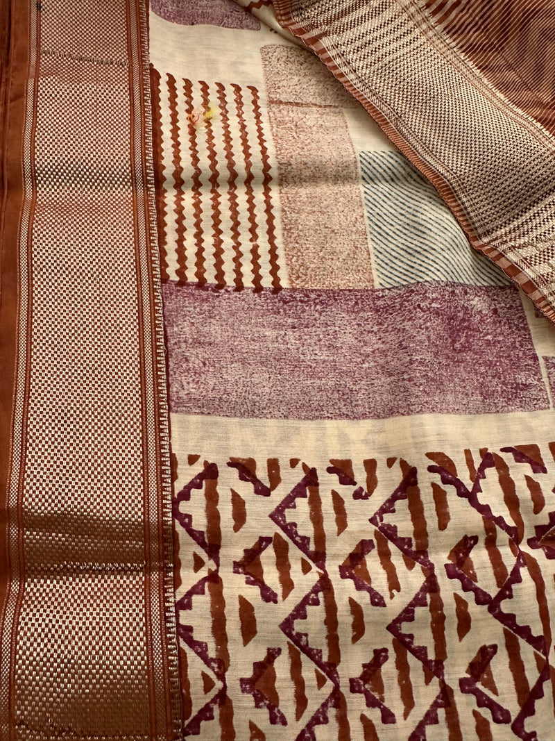 Printed Chanderi Fancy Saree-JU31