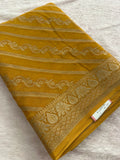 Premium Laser Chiffon Saree – Yellow AU26