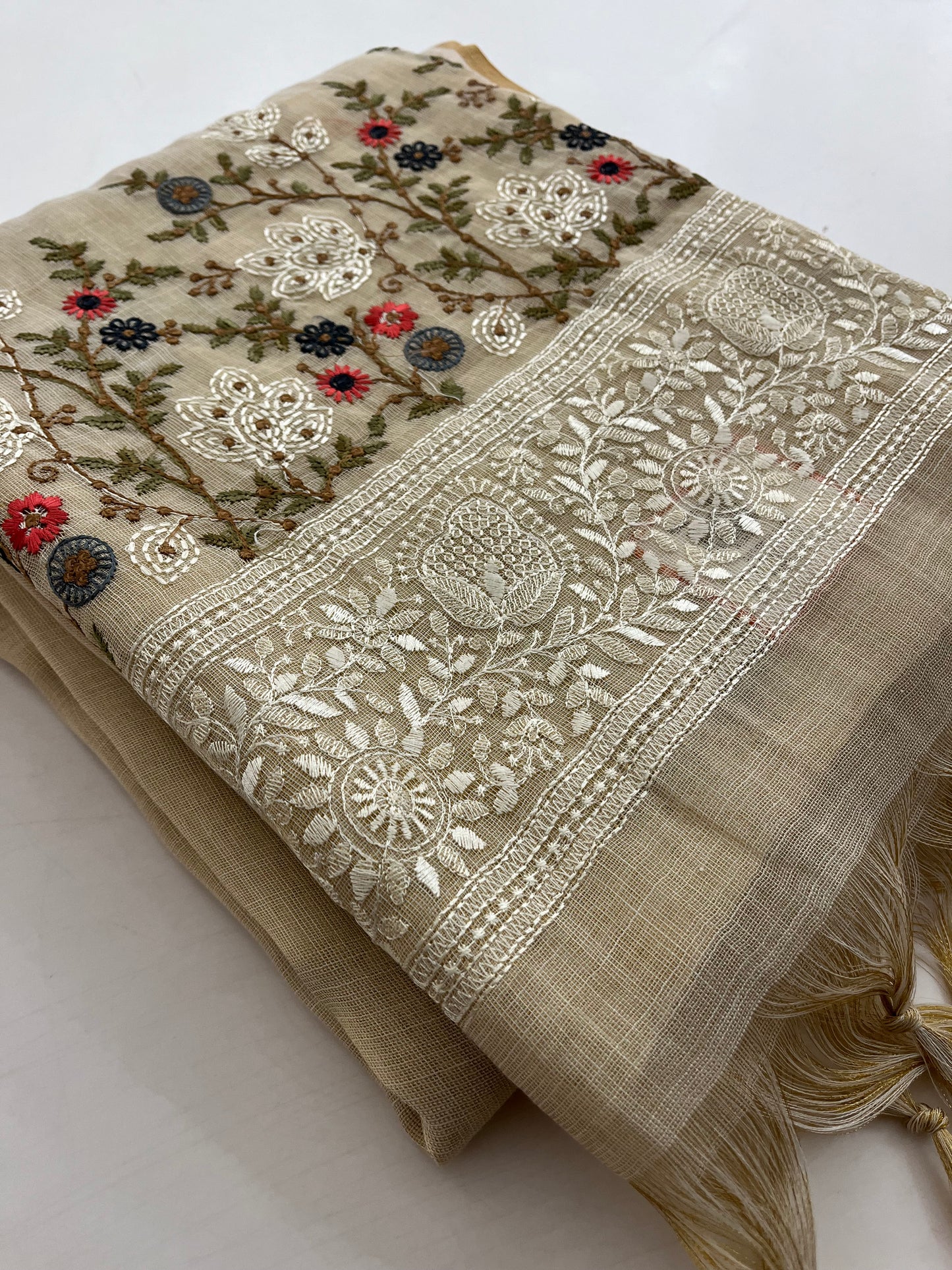 Linen cotton Fancy saree