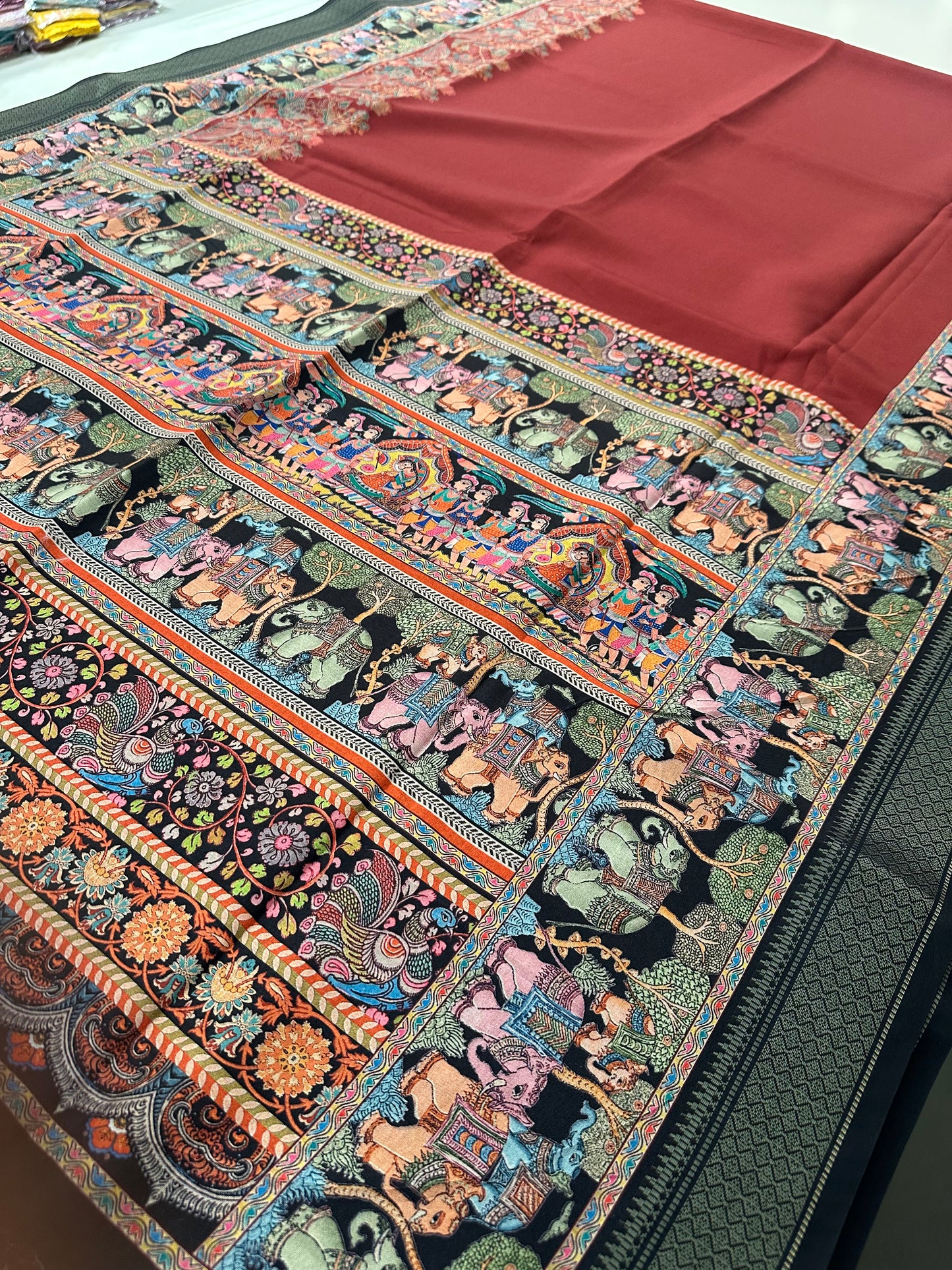 Kalamkari Tussar Printed-M26