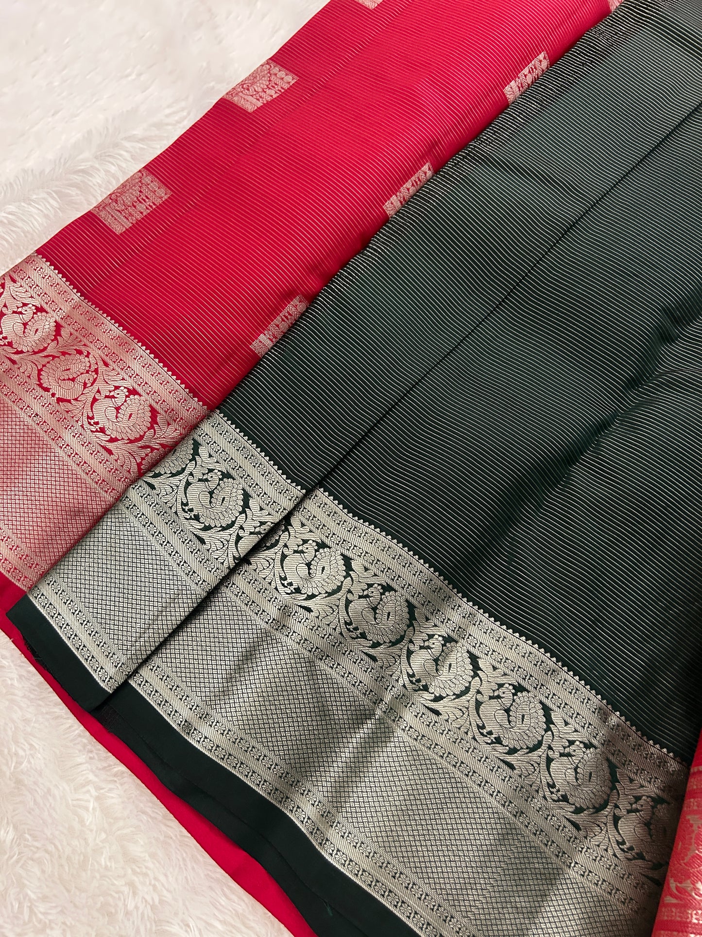 Designer Silver Zari Kanchipuram Silk