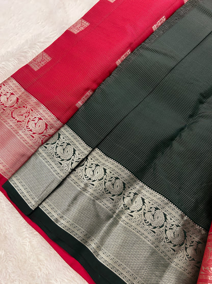 Designer Silver Zari Kanchipuram Silk