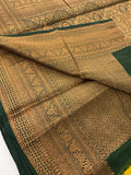 Lemon Yellow x Green Tussar Cotton Saree with Double Leaf Butta All Over JU24