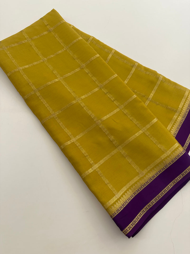 Pure Crape Mysore Silk Saree 120GSM -JU27