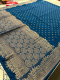 Venkatagiri fancy soft Linen Cotton sarees with self blouse and fancy Border and Butties all over 🌹-AU9