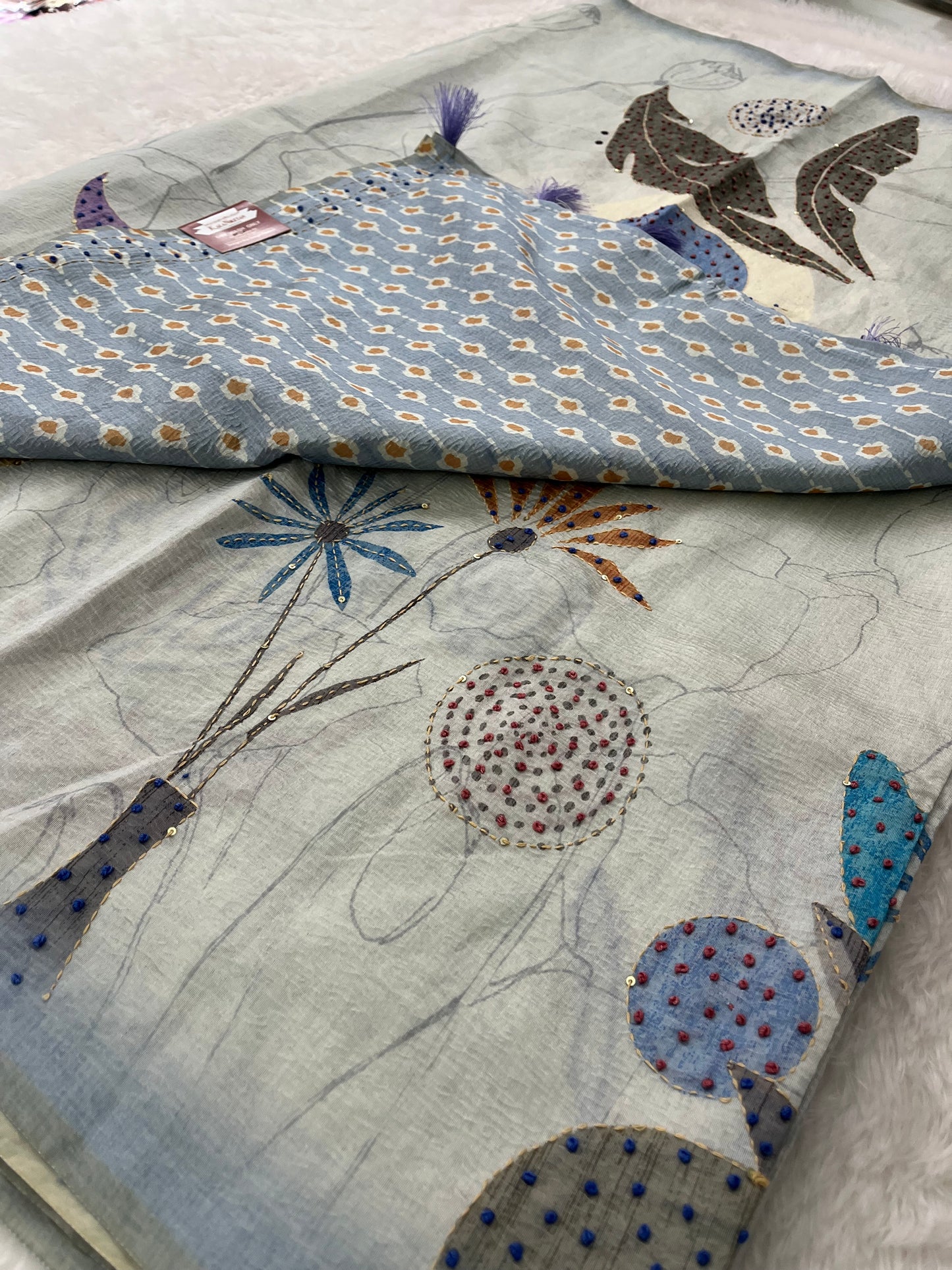 Knot Work Fancy Saree-F17