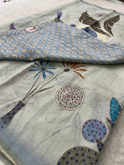 Knot Work Fancy Saree-F17