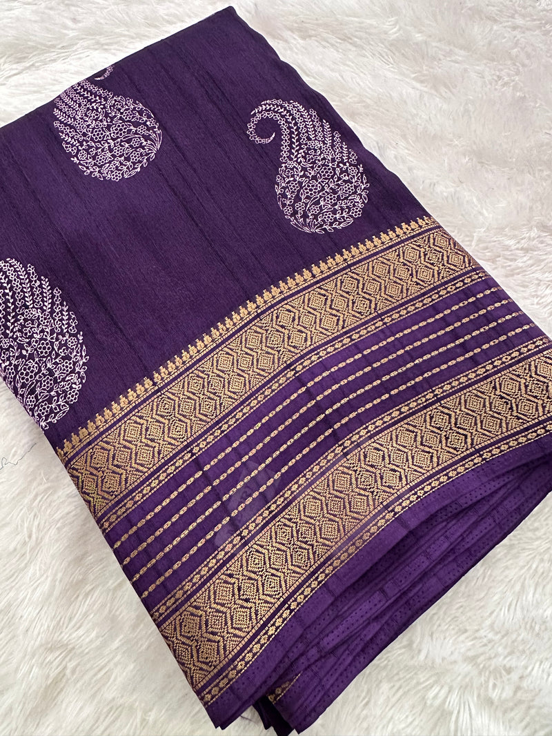 Tussar Crape Saree-JU9