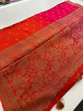 Dyed Crape Saree weaving, Butta, and weaving border🌹-AU2