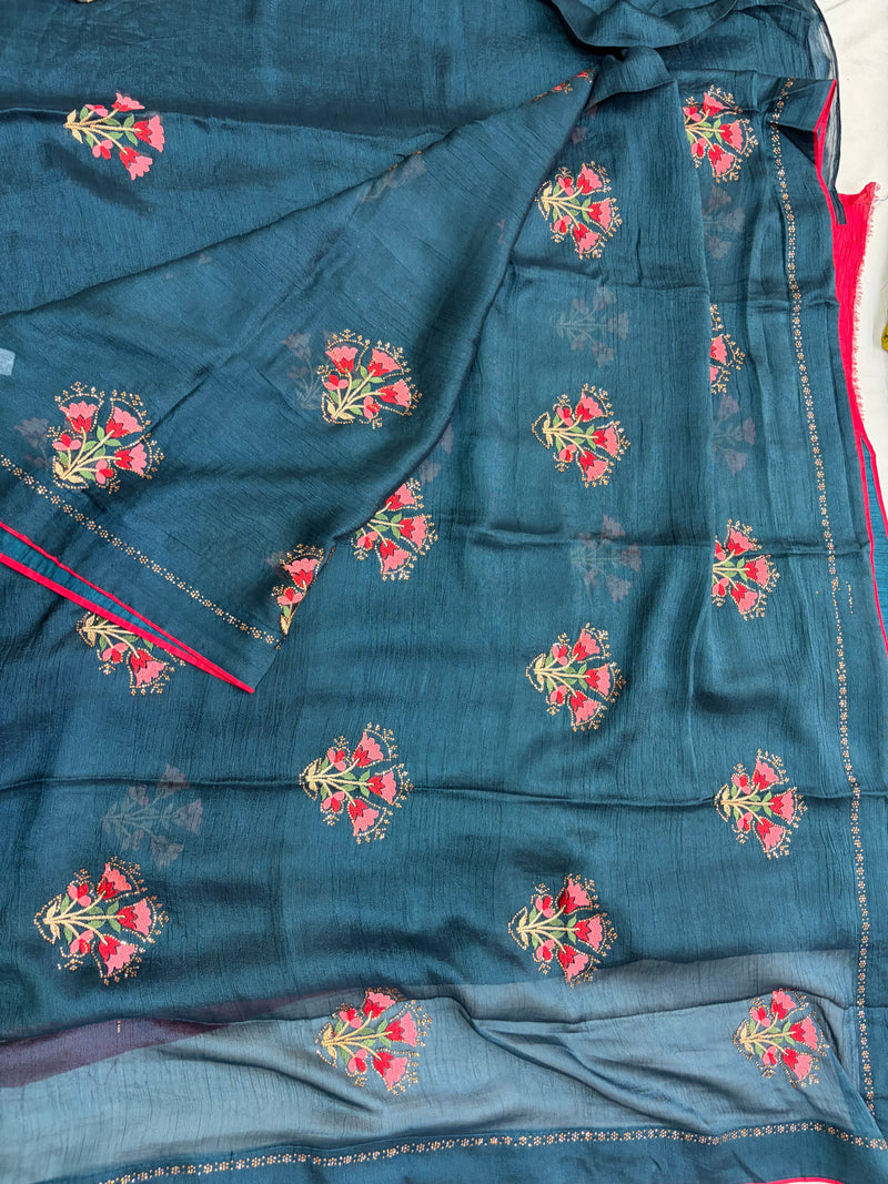 Marshmallow Chiffon Saree-AU2