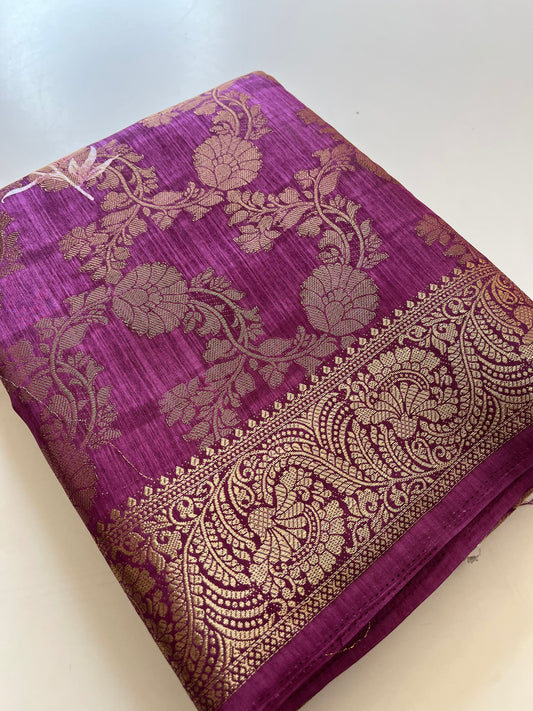 Tussar printed fancy