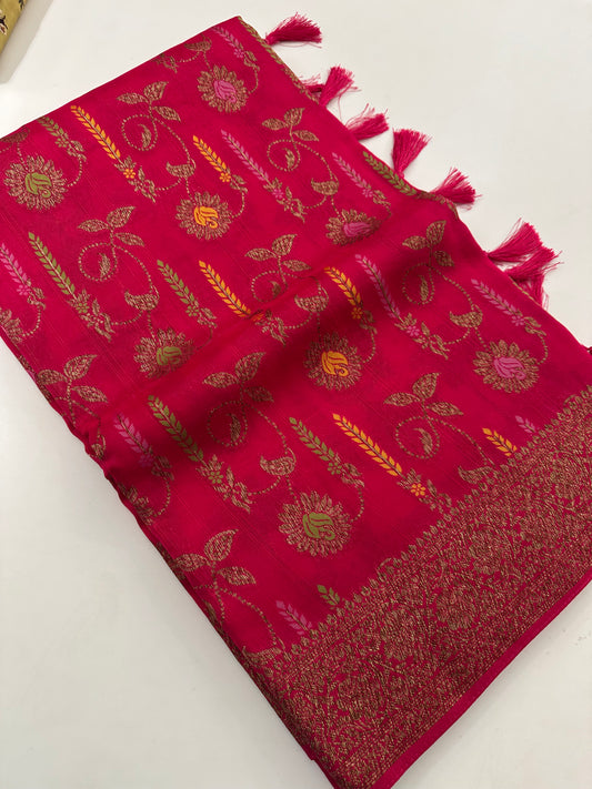 Premium Jute Tussar Fancy Saree-J9