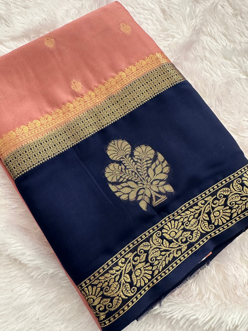 Semi Mysore Crape Silk saree-JU19