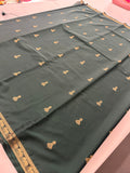 Semi Mysore Silk Small Border Jhumki Buttas - Green - AU27