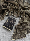 Trisha Black Gold Organza