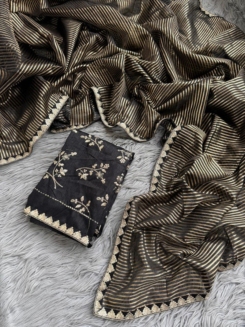 Trisha Black Gold Organza