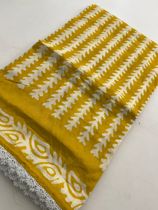 Fancy Soft Cotton Saree With Extra White chikankari Blouse