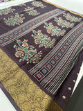 Crush Crape Chiffon Printed Sarees With self Butti Printed Blouse Piece🌹- J29