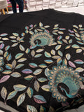 Black Patch Work Netted Kora Fabric Designer Saree