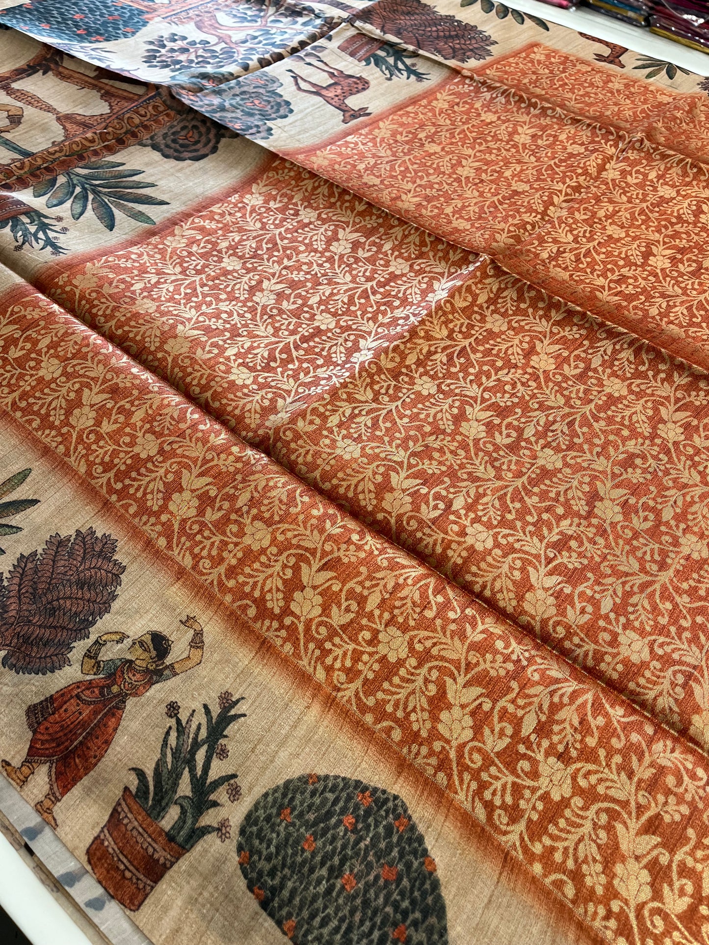 Premium Tussar Crape brocade