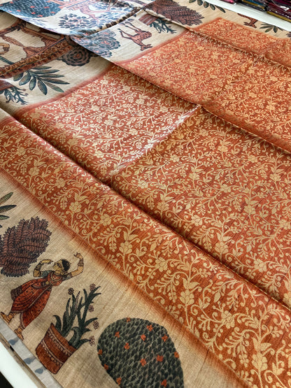 Premium Tussar Crape brocade