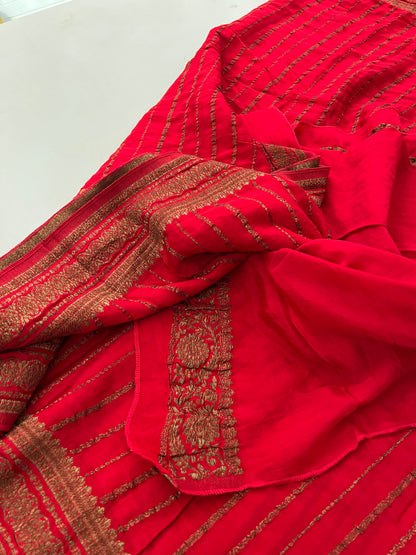 Satin  Crepe Designer  Saree