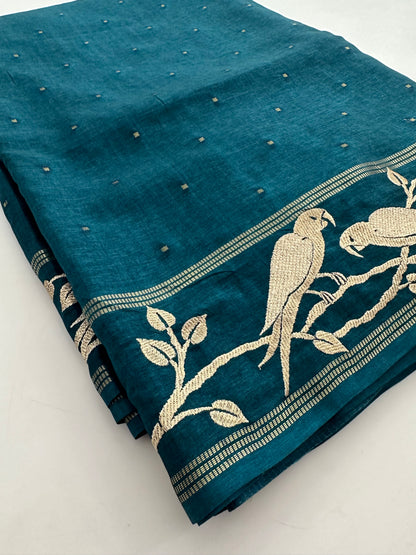 Premium Tussar Work Gold weaving BUTTAS -M25