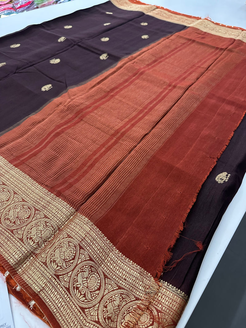 Tussar Fancy Saree in New Contrast Borders🌹- AU-17