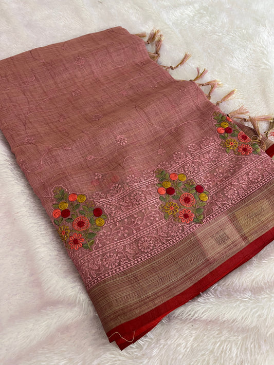 Designer linen Fancy Embroidery Buttas