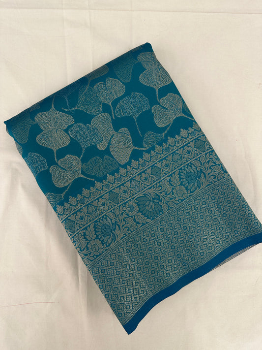 Rama Blue Soft Kanjeevaram Styles Zari Designer Saree