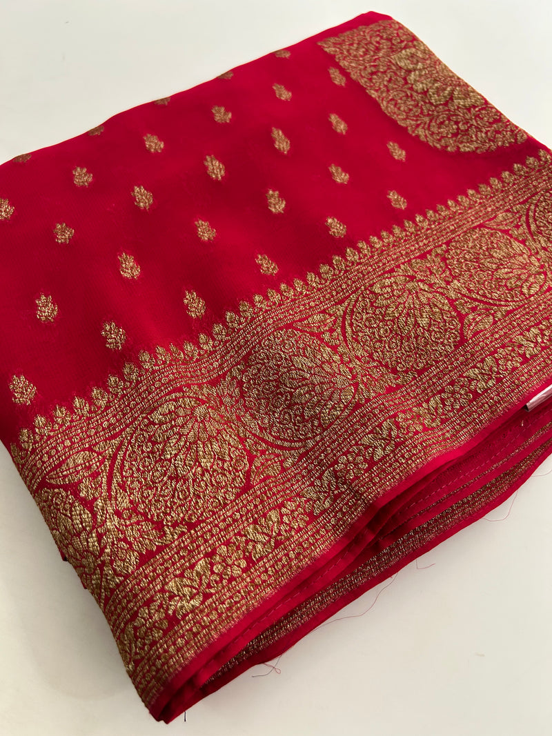 PURE VISCOSE CHIFFON SAREE-M20