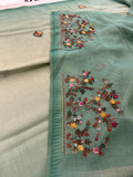 Linen Knot Work Fancy Saree-M15