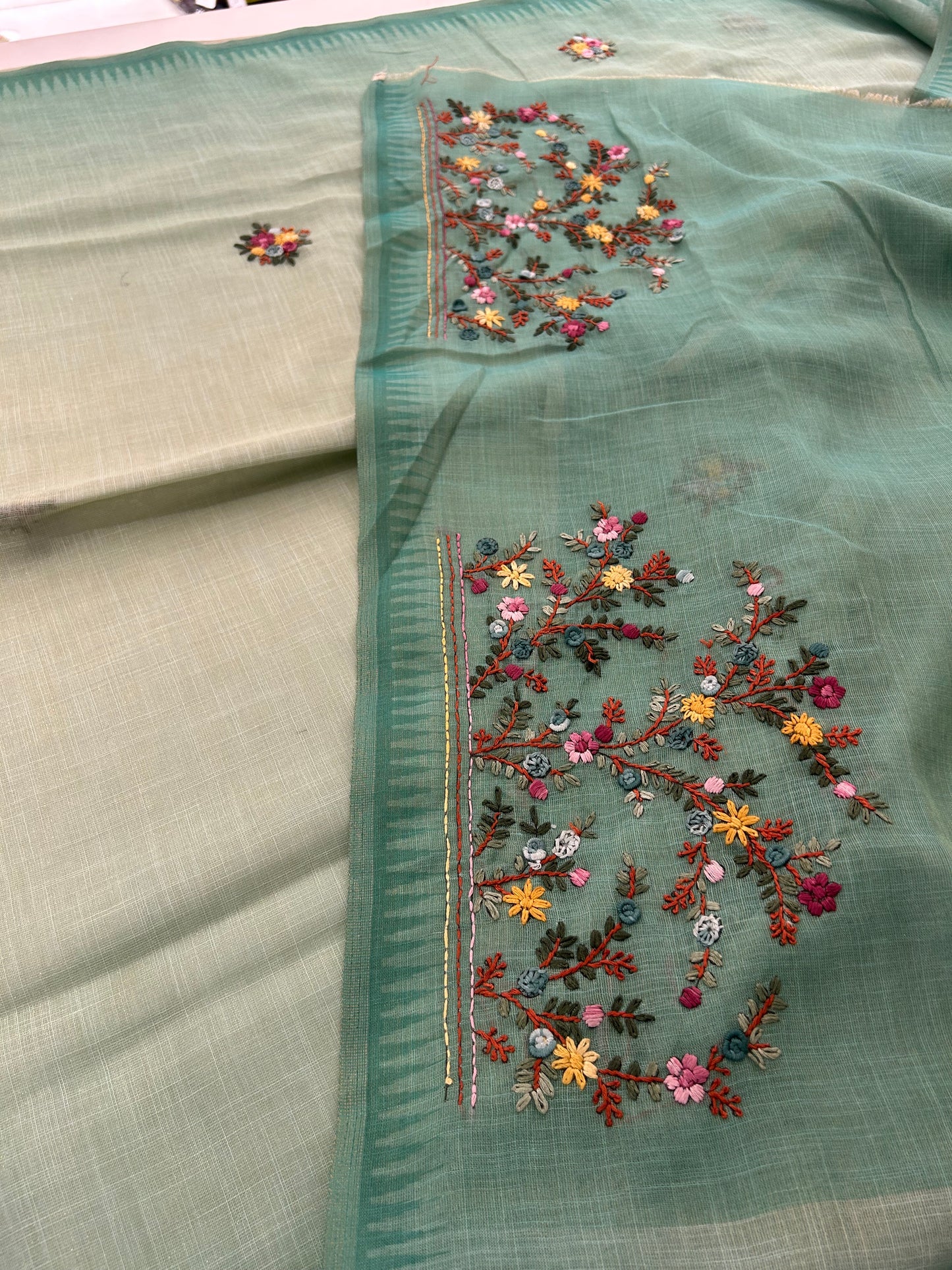 Linen Knot Work Fancy Saree-M15
